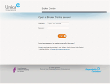 Tablet Screenshot of connection.unicainsurance.com